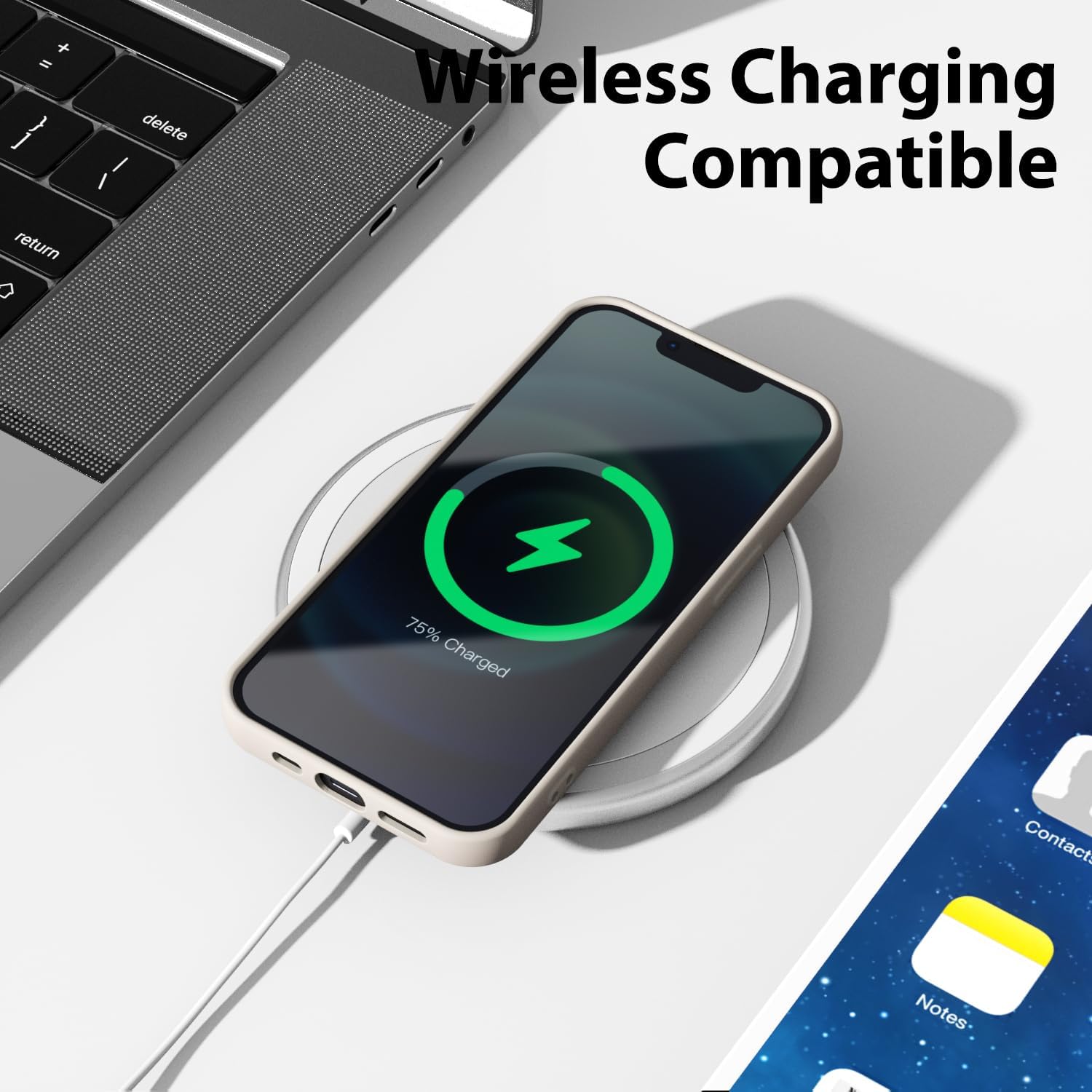 oakxco Funda para iPhone 13 de silicona líquida, bonita funda delgada y delgada de goma suave de TPU para mujeres y niñas, diseño estético,