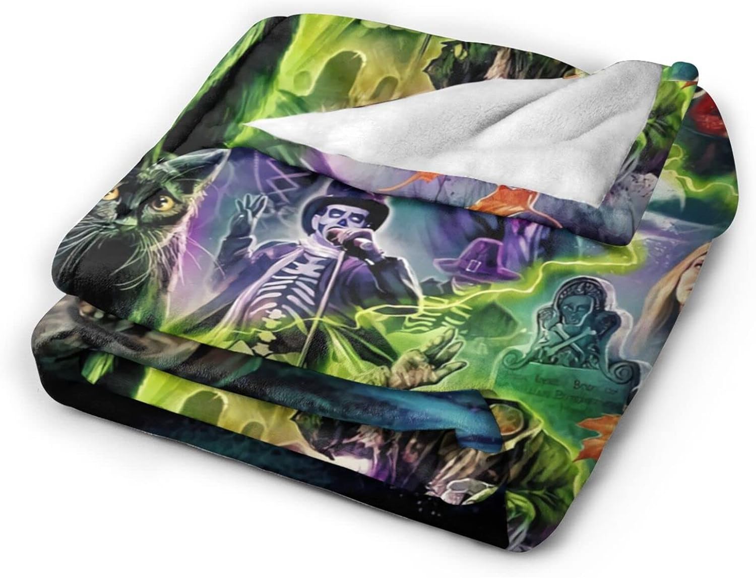 Manta de película de terror para decoración de Halloween, para las cuatro estaciones, para decoración del hogar, cálida y acogedora, manta suave y
