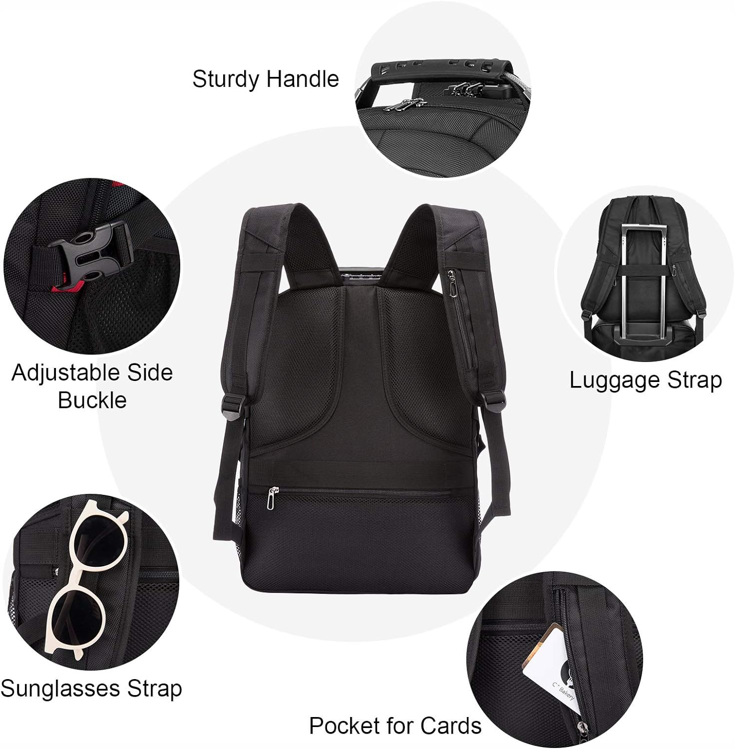 Mochila grande de viaje y para laptop, es impermeable, antirrobo, con cerradura y puerto de carga USB, para negocios, escuela, universidad, para