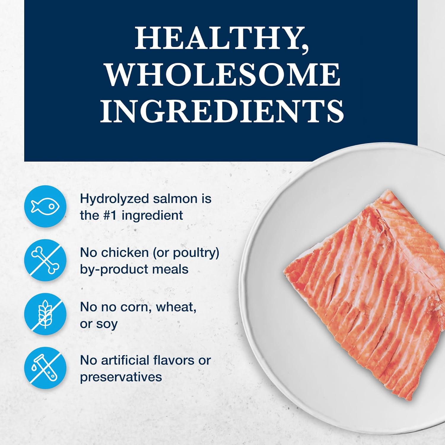 Blue Buffalo Natural Veterinary Diet HF hidrolizado para intolerancia alimentaria Alimento húmedo para gatos, latas de salmón de 5.5 onzas (paquete