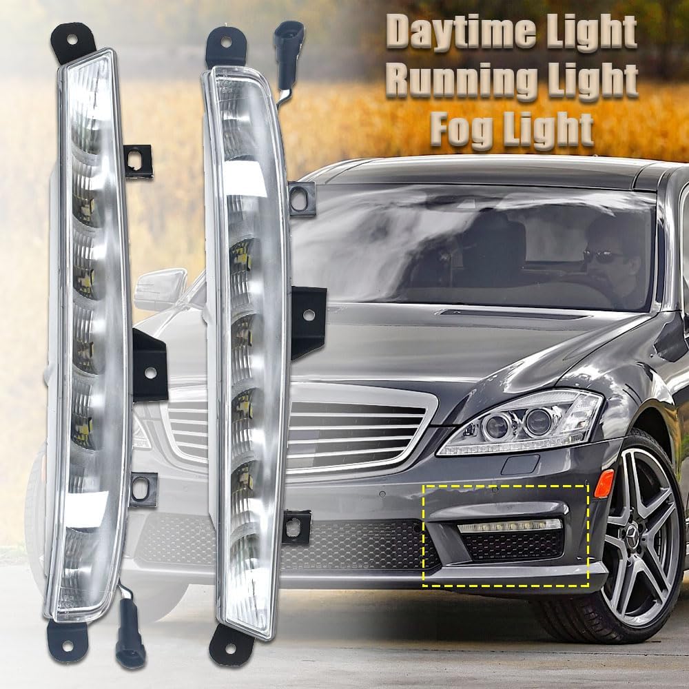 Para Mercedes Benz W221 S63 AMG 2007-2013 Luz antiniebla DRL Correr diurna Luces de la lámpara 2218201356 2218201456 izquierda y derecha