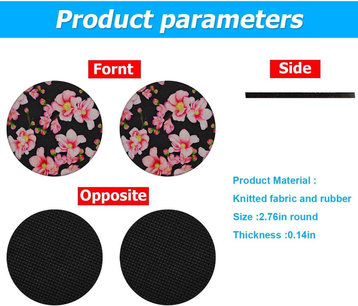 AUCELI Paquete de 2 posavasos para automóvil, portavasos universales para vehículos, 2.75 pulgadas, antideslizantes, a prueba de golpes, almohadilla