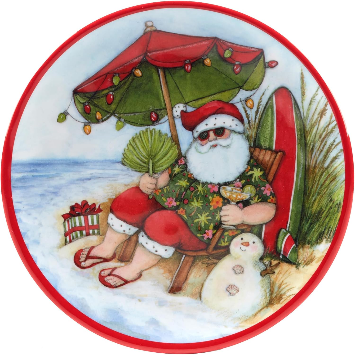 Certified International Santa’s Wish – Juego de vajilla de melamina de 12 piezas, servicio para 4, multicolor