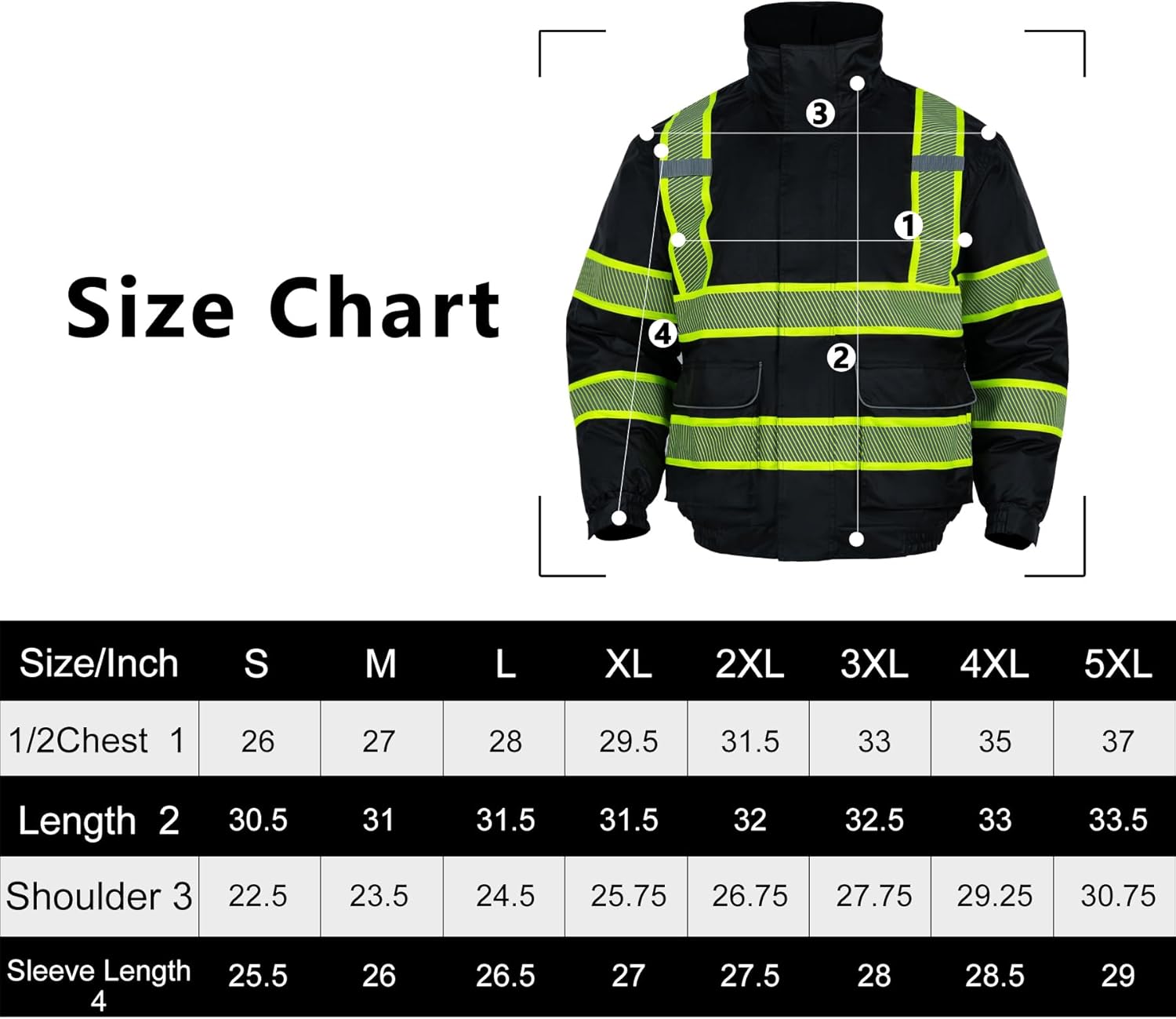 FONIRRA High Visibility Reflective Jackets for Men, Hi Vis Waterproof Class 3 Safety Jackets, Work Construction Bomber Coats