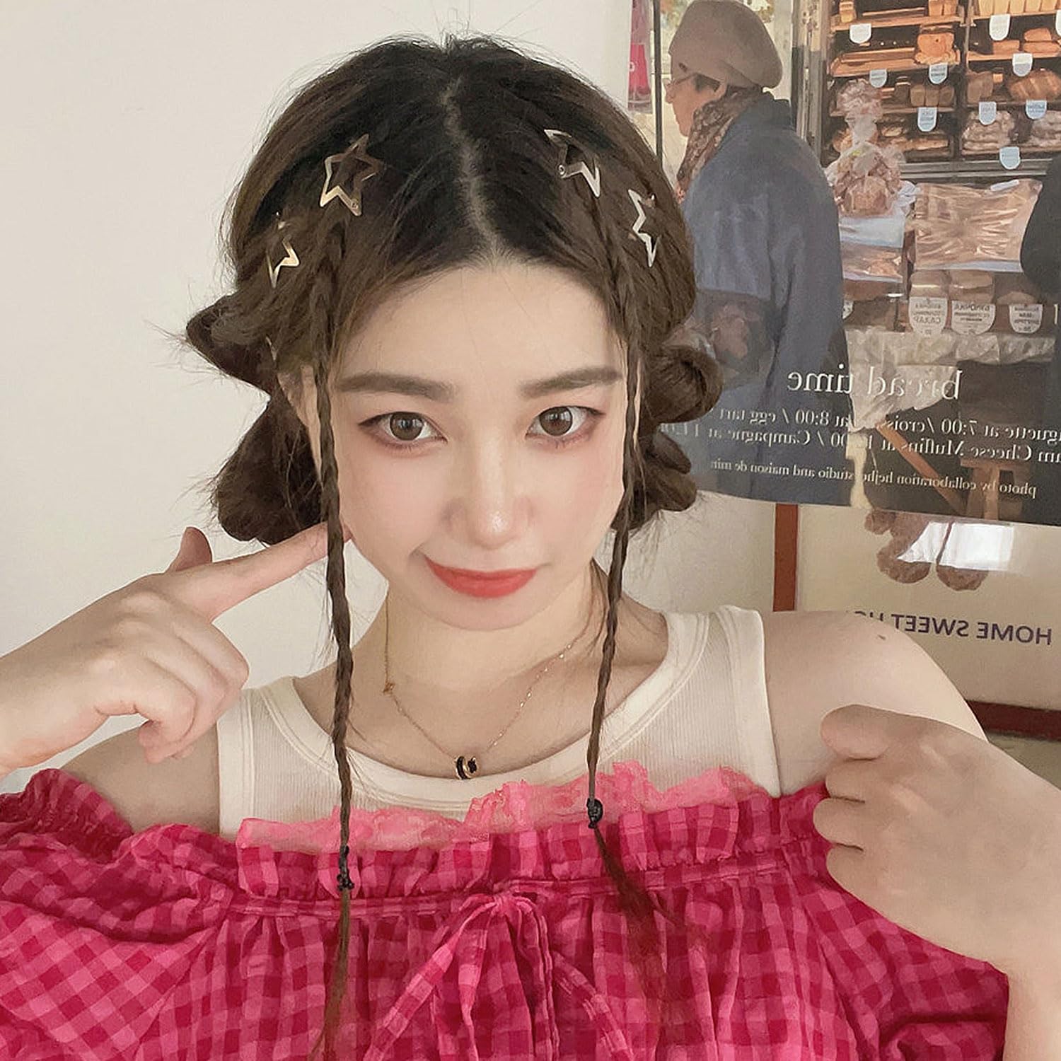 10 pinzas para el cabello con forma de estrella, diseño creativo de estrellas, antideslizantes, pinzas decorativas para el cabello Y2K de los años