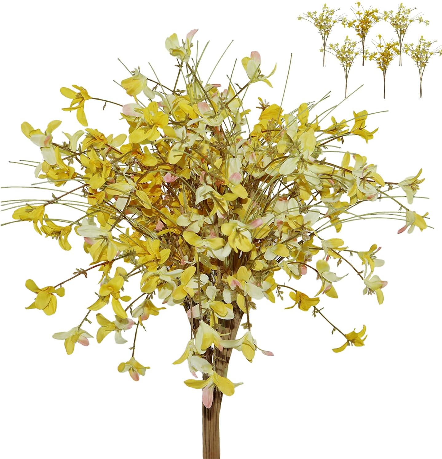 BINFEN Ramos de flores silvestres de seda artificial para primavera y verano, de 16 pulgadas, para manualidades o jarrones, decoración rústica de