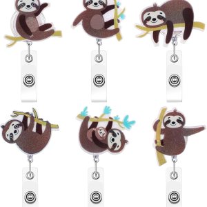 6 piezas de carrete de insignia, precioso acrílico retráctil para tarjetas de identificación, lindo clip retráctil para tarjetas con clip de 6 piezas de carrete de insignia, precioso acrílico retráctil para tarjetas de identificación, lindo clip retráctil para tarjetas con clip de