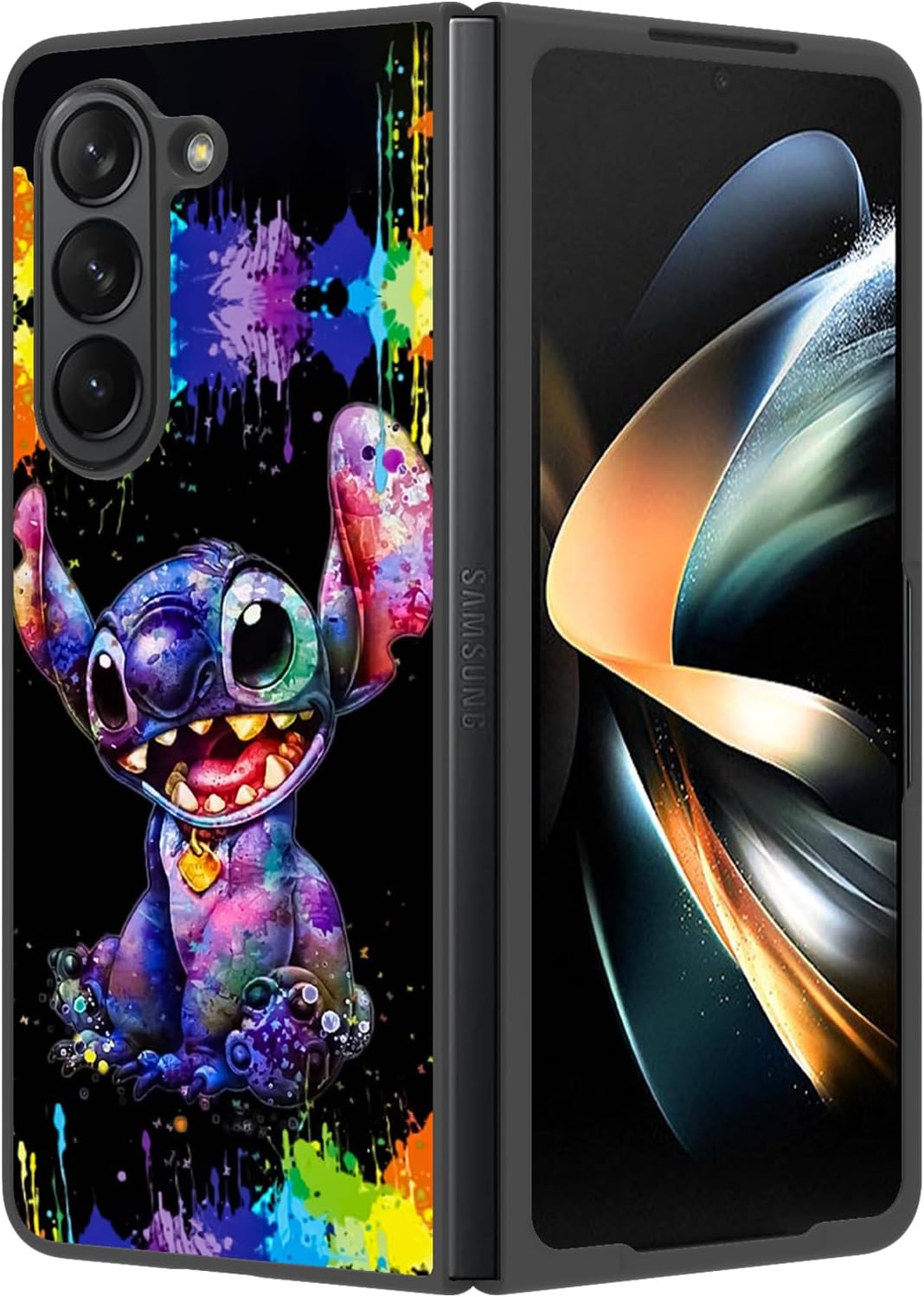 cuwana Funda compatible con Samsung Galaxy Z Fold 5 (2023), linda puntada colorida de dibujos animados, delgada, suave, antiarañazos, cuatro