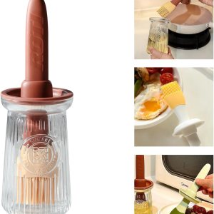 Dispensador de aceite con cepillo, dispensador de aceite de oliva de vidrio para cocina, botella dispensadora de aceite 3 en 1 con cepillo de Dispensador de aceite con cepillo, dispensador de aceite de oliva de vidrio para cocina, botella dispensadora de aceite 3 en 1 con cepillo de