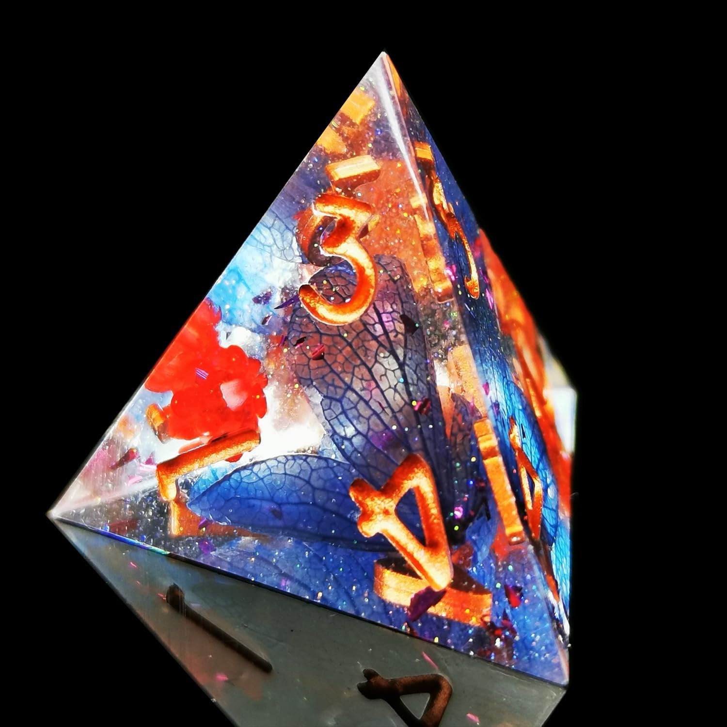 DND – Juego de dados de resina con bordes afilados, 7 piezas de dados de resina de flores, juego de dados poliédricos para dados de Calabozos y