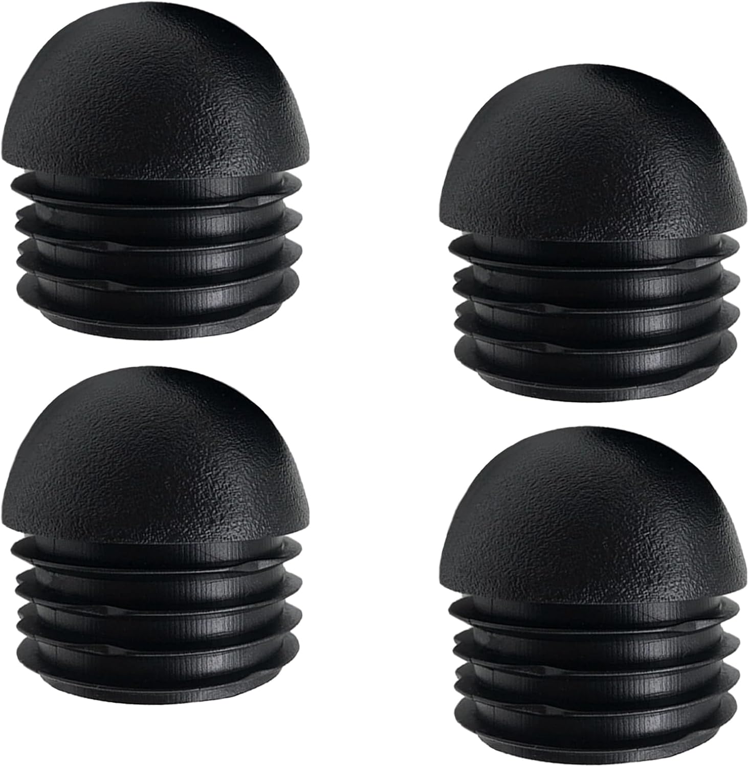 HANSHILAI – Tapón de tubo abovedado de 2 pulgadas, tapones de plástico negro de 1.969 in, 4 piezas de inserciones de tubo redondo para muebles,
