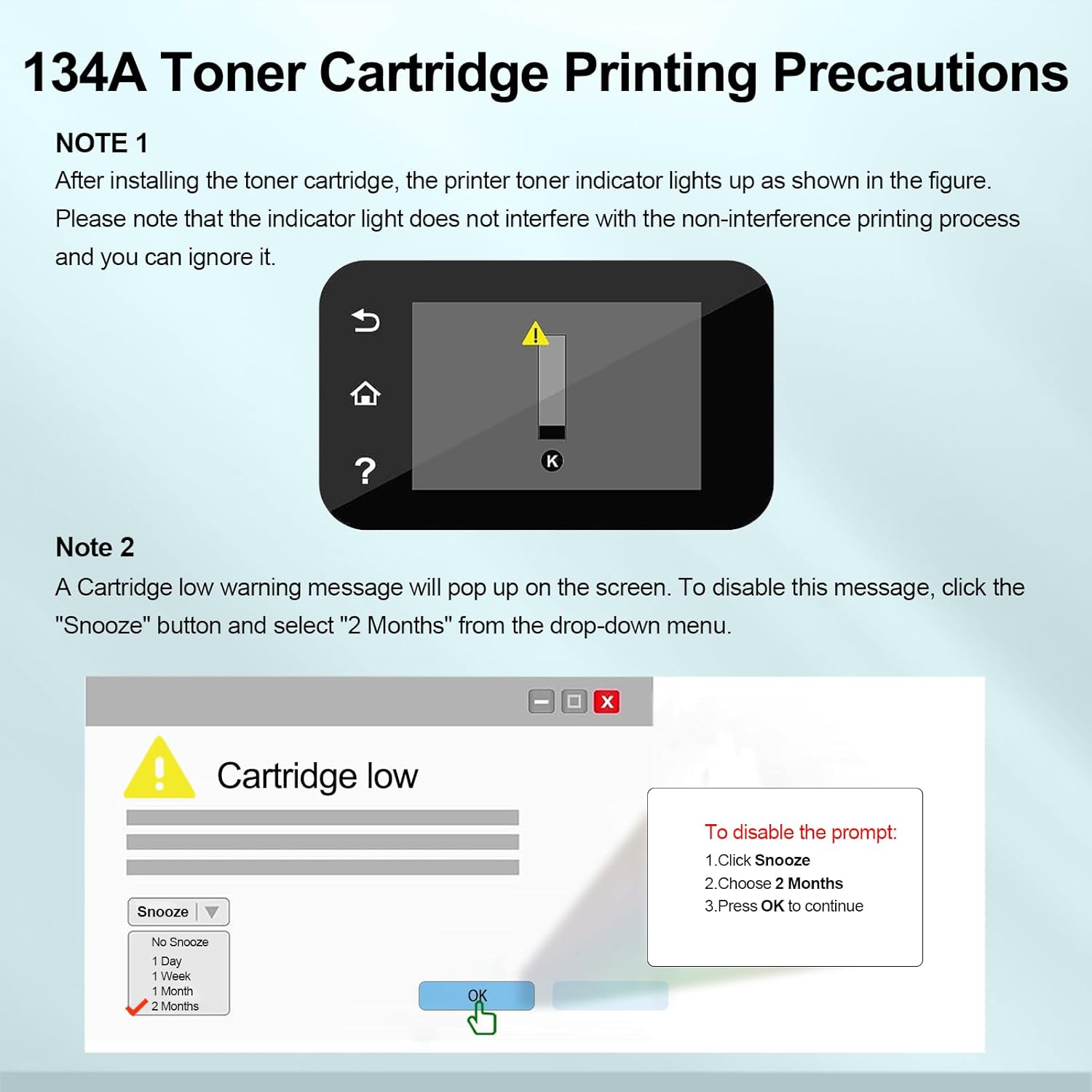 greencycle Repuesto compatible para Hp 134A cartucho de tóner negro instalación manual de chip Laserjet M209dw M234dw M234sdn M234sdn M234sdw