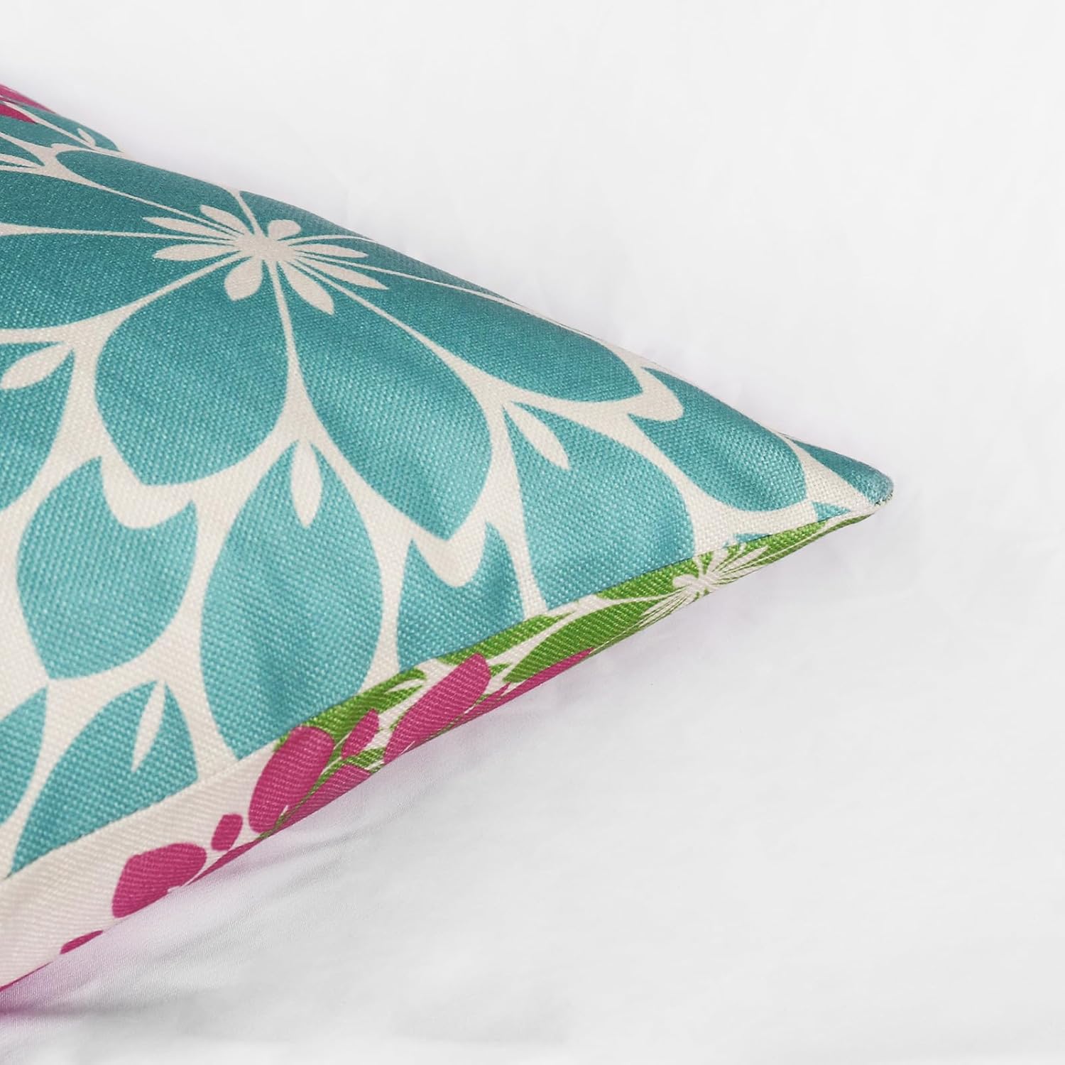 Fundas de almohada de 18 x 18 pulgadas, fundas de almohada para exteriores, fundas de almohada decorativas con geometría moderna y floral, funda de