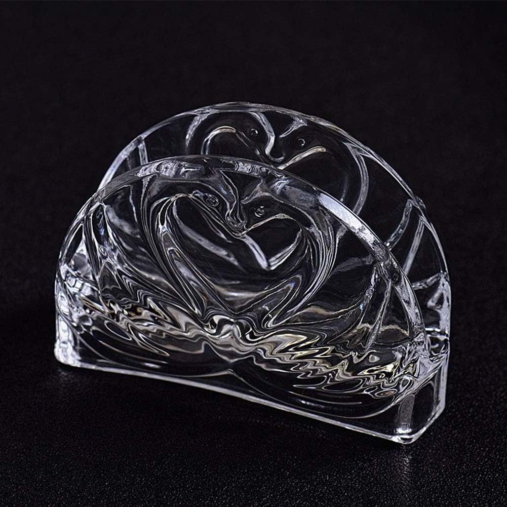 Servilleta de cristal transparente para servilletas, decoración de vajilla para cafetería, restaurante, bar, sala de estar, cocina (cisne)