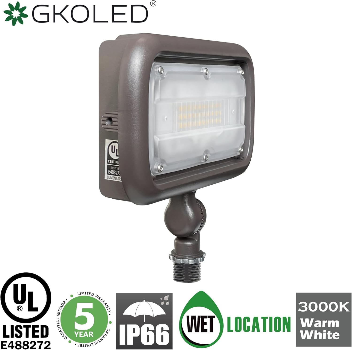 LED FLOOD LIGHTS SERIES reflectores LED, GKOFD30W27V50KBDB77, 30.00watts, 120.00 volts