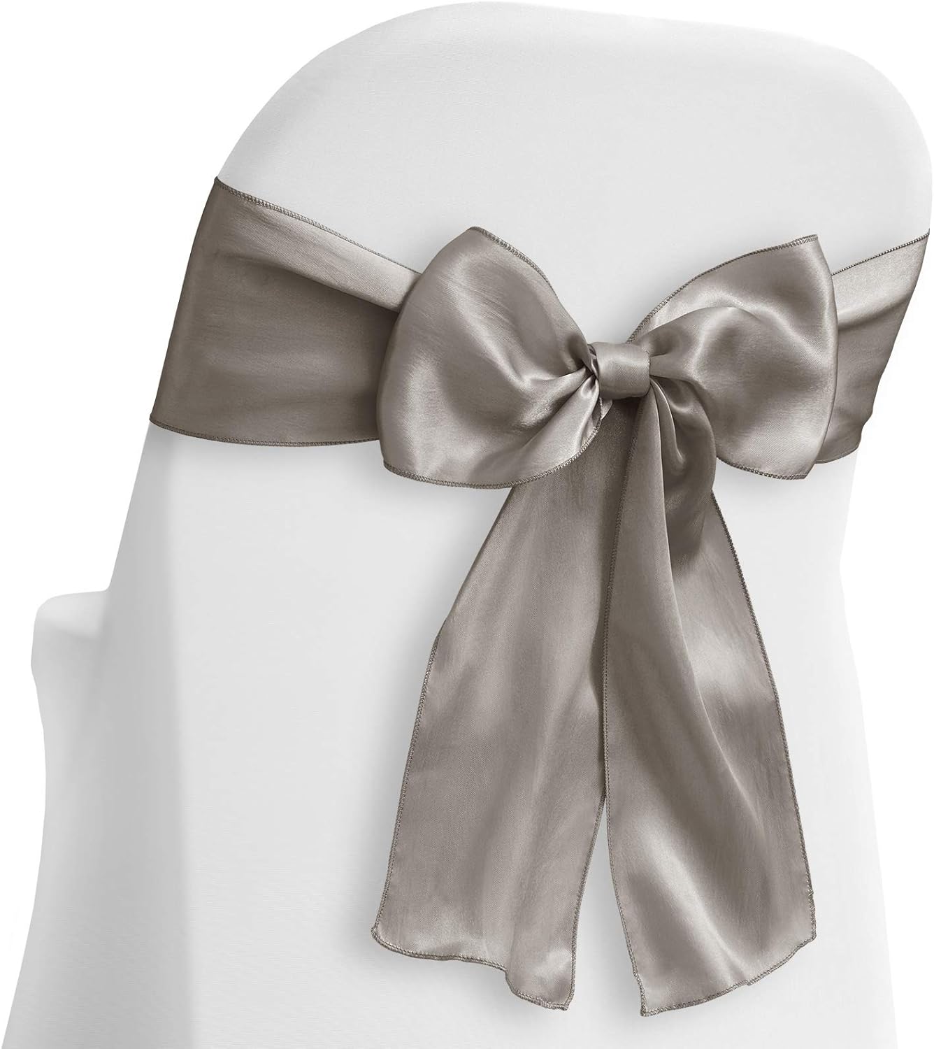 Banda  lazo Lann’s Linens para funda de silla de elegante satén, para bodas o fiestas, banda con lazo para el respaldo de la silla