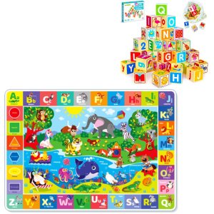 QUOKKA Multipack de alfombrillas de juego para bebés para piso y bloques ABC QUOKKA Multipack de alfombrillas de juego para bebés para piso y bloques ABC