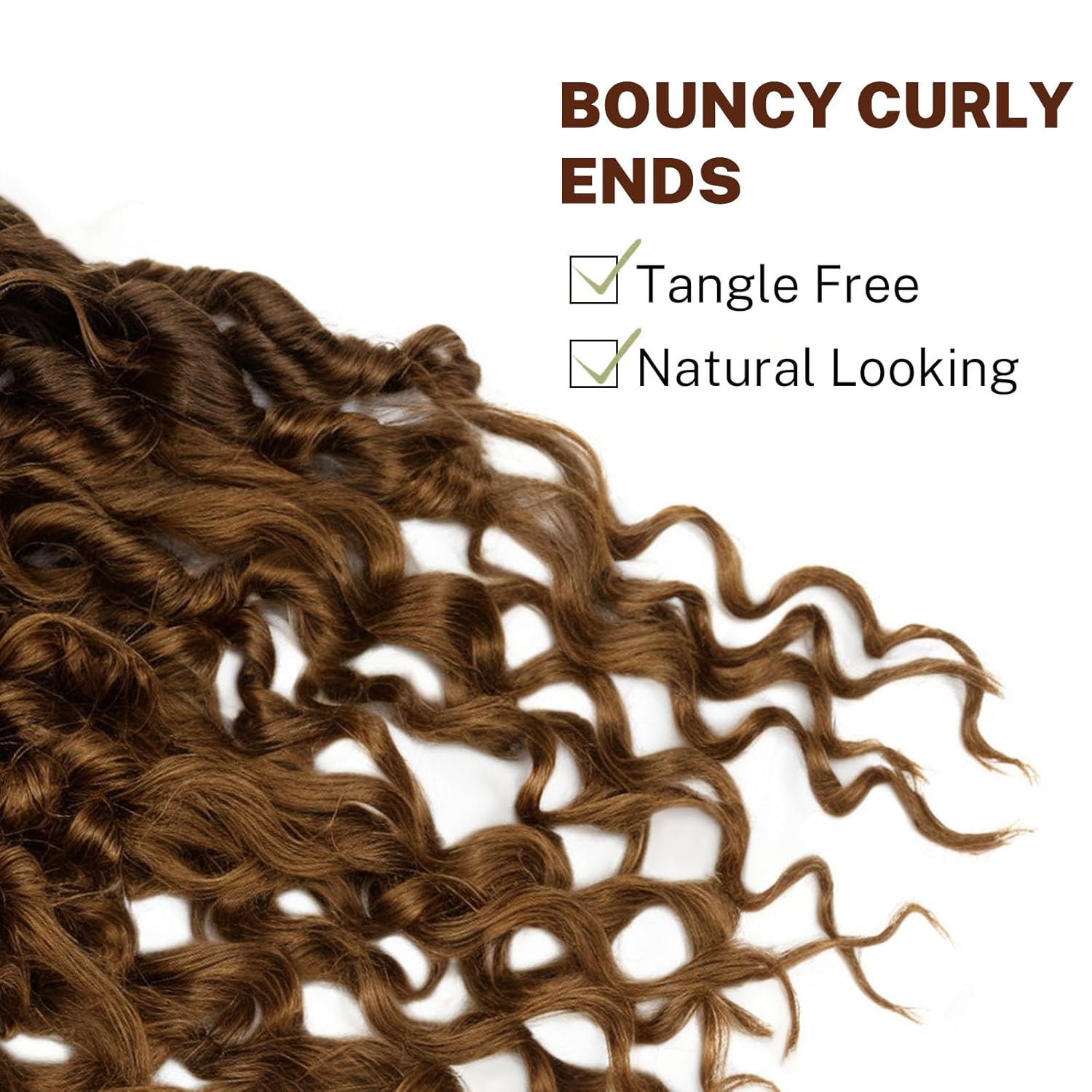 Goddess Locs – Cabello de ganchillo para mujer, 18 pulgadas, rastas río preloopd con extremos rizados, cabello sintético negro, extensiones de