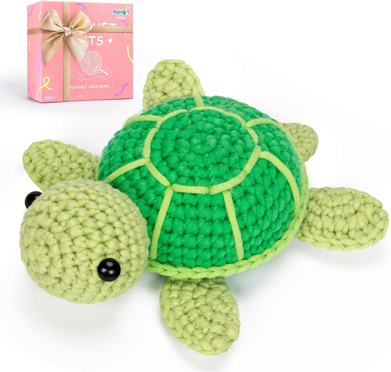 Mewaii Kit completo de ganchillo para principiantes, kit completo de ganchillo de animales con más de 40% de hilo de cinta preiniciada, tutoriales