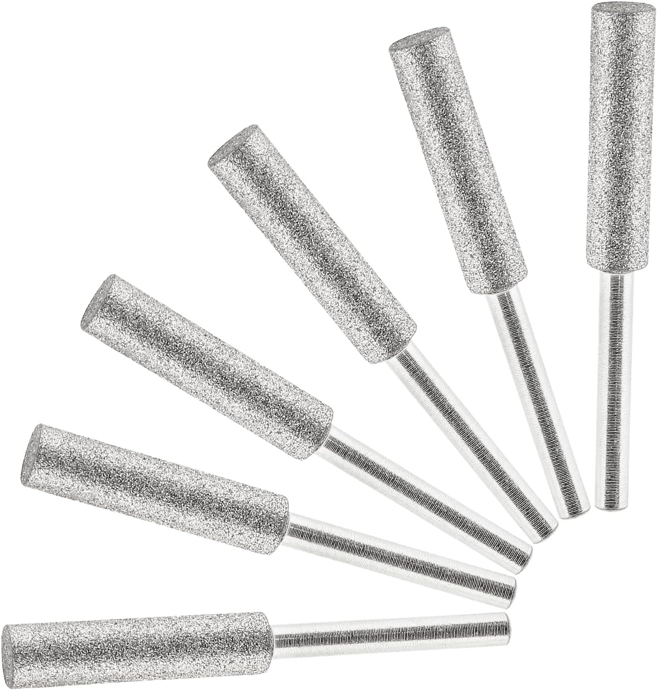 Afilador de motosierra de diamante de 732 pulgadas (0.217 in), 6 piezas, piedras de afilar motosierra de diamante para joyería de madera eléctrica
