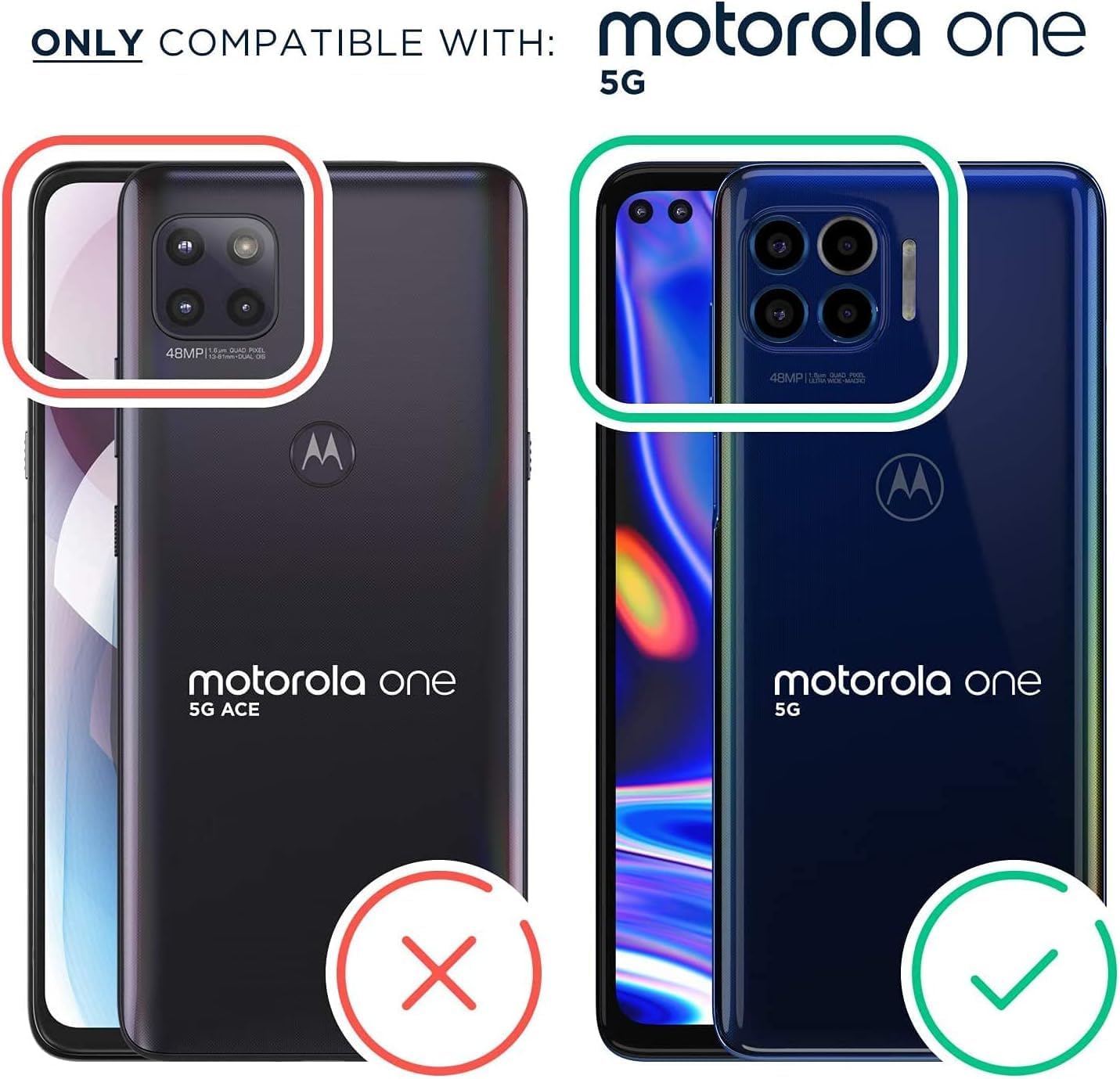 NZND Funda para Motorola Moto One 5G  5G UWG 5G Plus con protector de pantalla integrado, protección de cuerpo completo, protección a prueba de