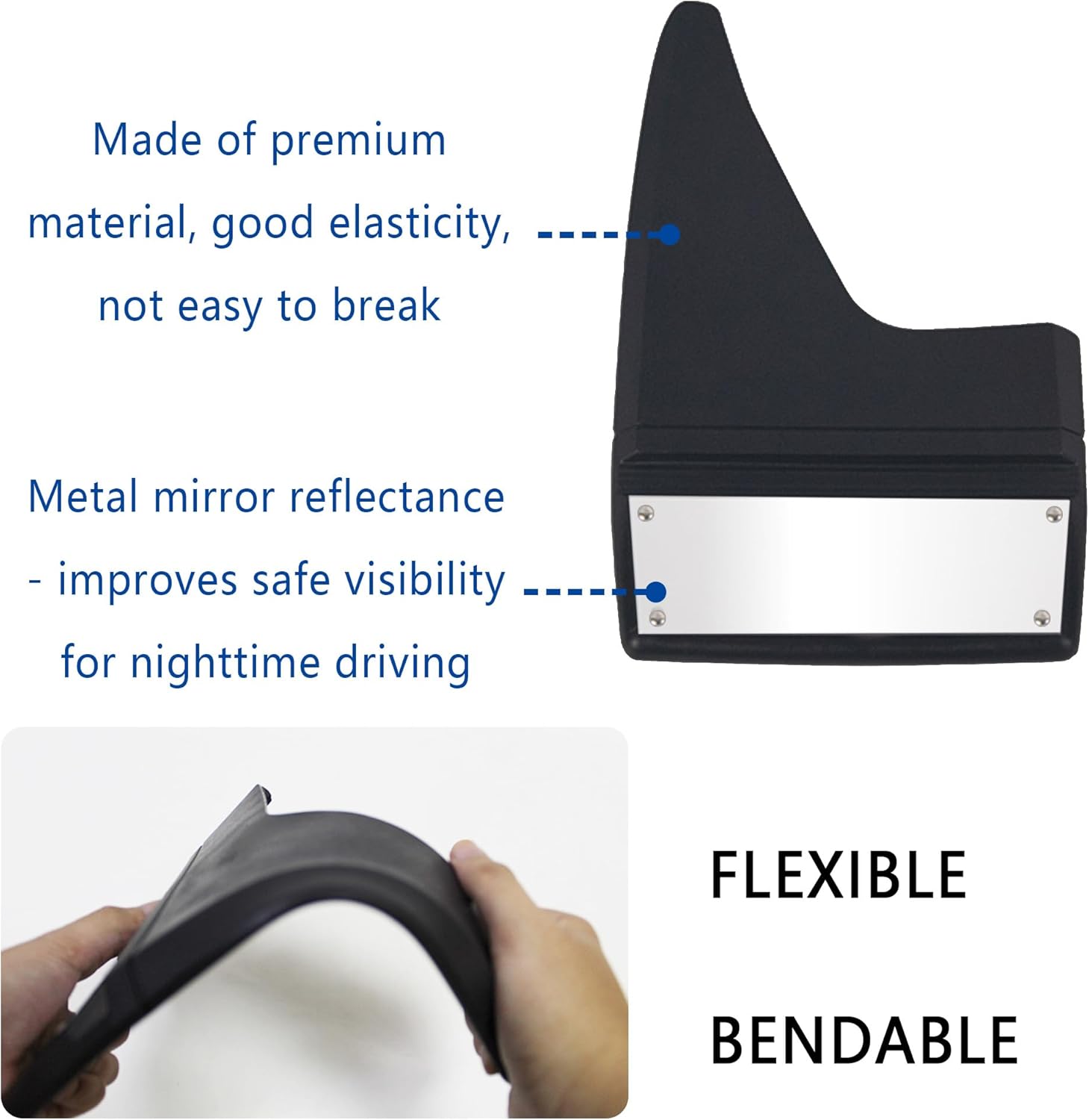 2 solapas de barro para automóvil, protector contra salpicaduras resistente con reflector nocturno, protectores universales para barro para