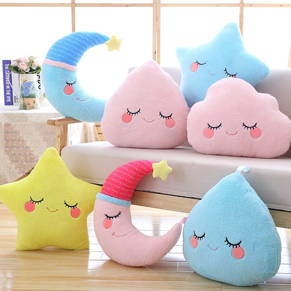 Cojín de almohada Star Moon Cloud, almohada para dormir para sofá de noche, regalo de juguete de peluche.-15.7 in