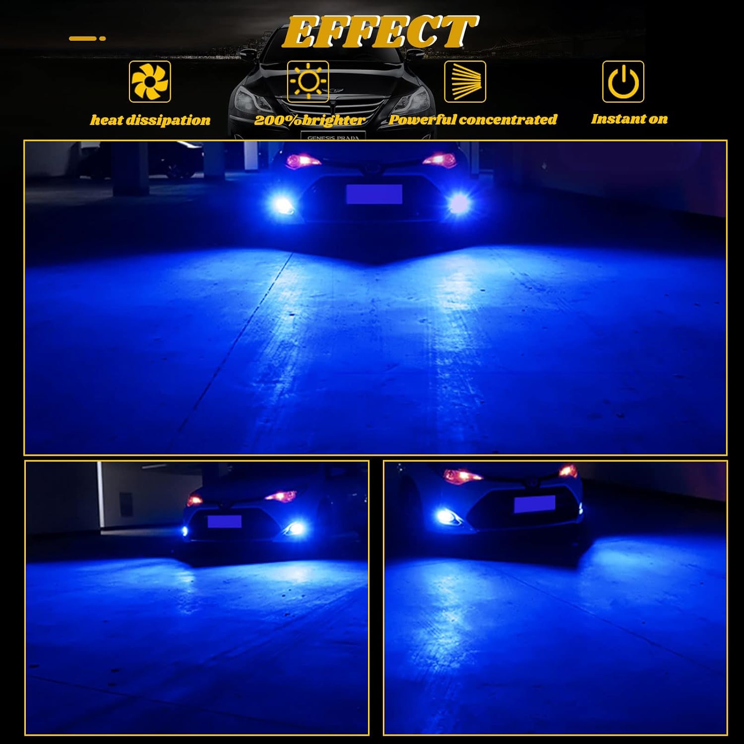 EverBrightt – Paquete de 2 luces LED de señal de giro LED 990 lúmenes 1156 BA15S 2835 66SMD, luces de estacionamiento con lente