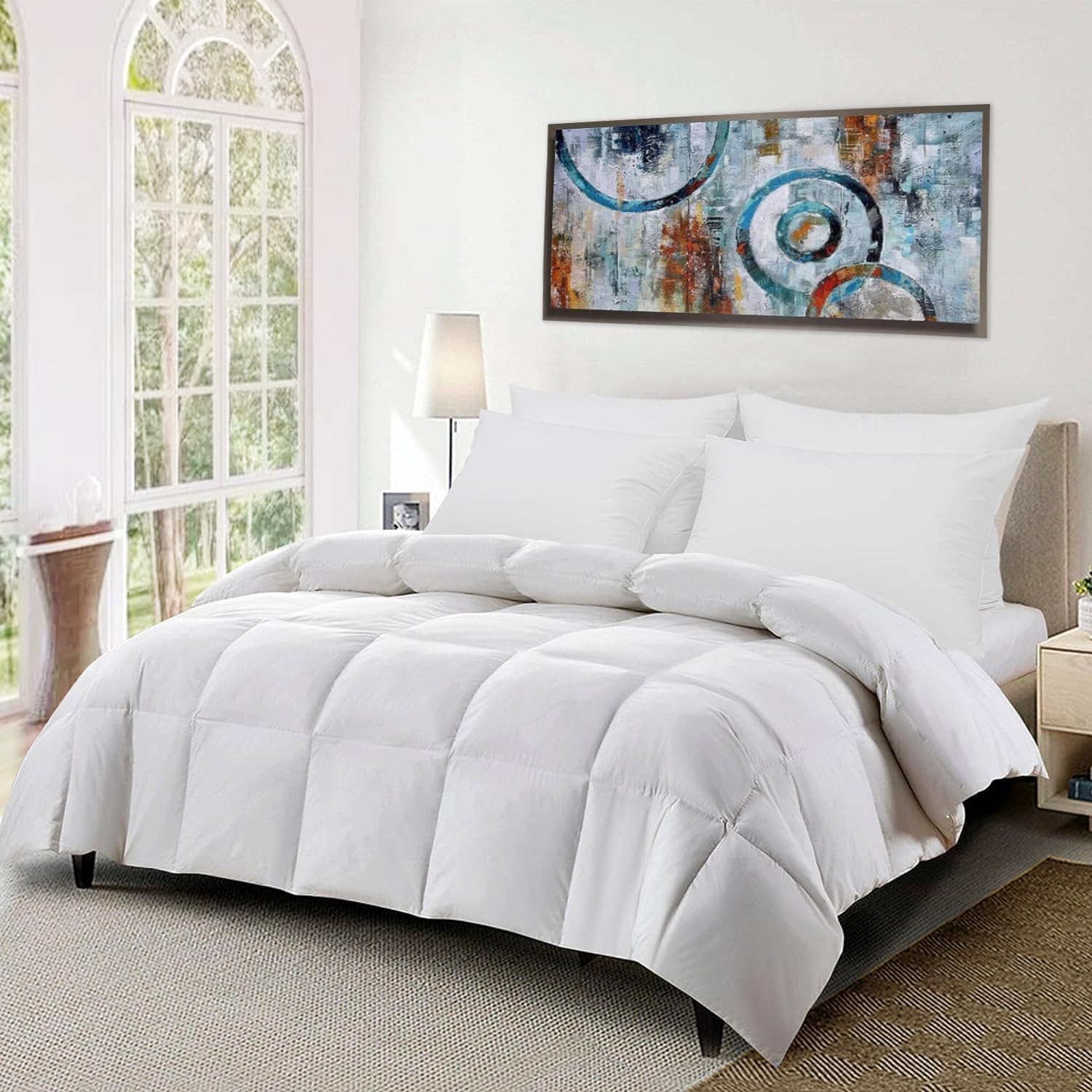 Juego de 2 almohadas básicas de plumón de ganso tamaño estándar, colección de hotel, para dormir, firmeza media, 20 x 26 pulgadas