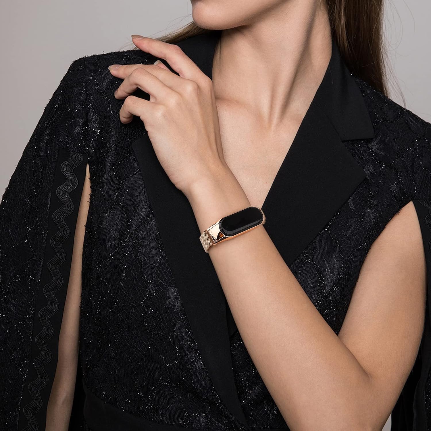 Correa magnética compatible con Xiaomi Mi Band 7, correa de repuesto deportiva de malla metálica de acero inoxidable para Xiaomi Mi Band 7 Fitness