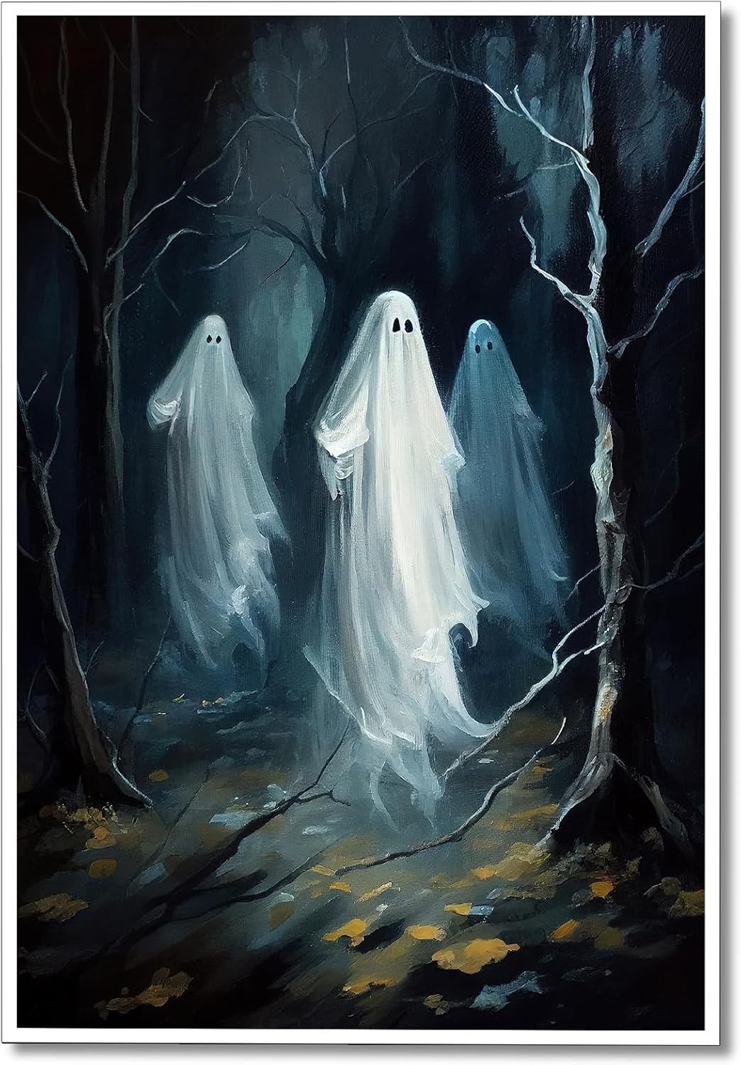 Wodkodnxy Lienzo decorativo para pared de fantasmas de Halloween, póster con estampado de fantasmas espeluznantes del bosque, Academia oscura,