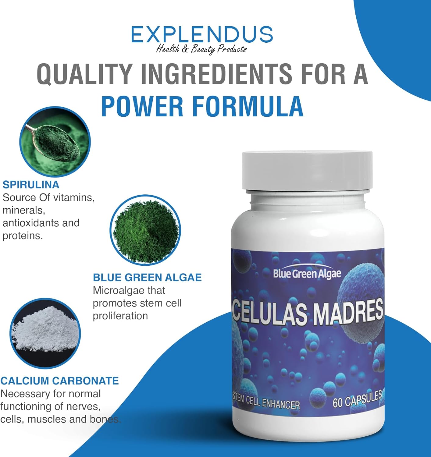 Celulas Madres – Suplemento de células madre para antienvejecimiento y longevidad, sin OMG, sin gluten, cápsulas vegetarianas, 60 unidades (4)