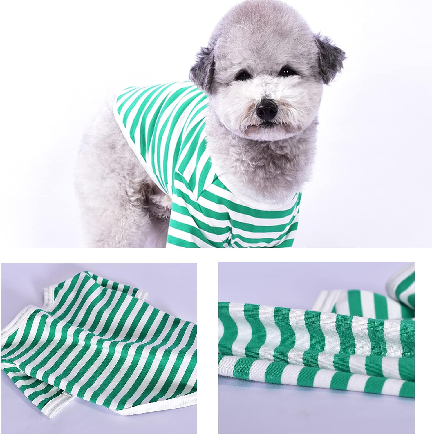 Camiseta a rayas para perro, ropa de moda para mascotas, camisetas de algodón, chalecos elásticos, suaves y frescas para cachorros y gatitos