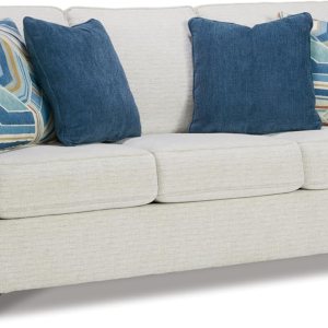 Signature Design by Ashley Cashton Casual 2 en 1 Sofá cama con colchón plegable de espuma viscoelástica, Queen, color blanco Signature Design by Ashley Cashton Casual 2 en 1 Sofá cama con colchón plegable de espuma viscoelástica, Queen, color blanco