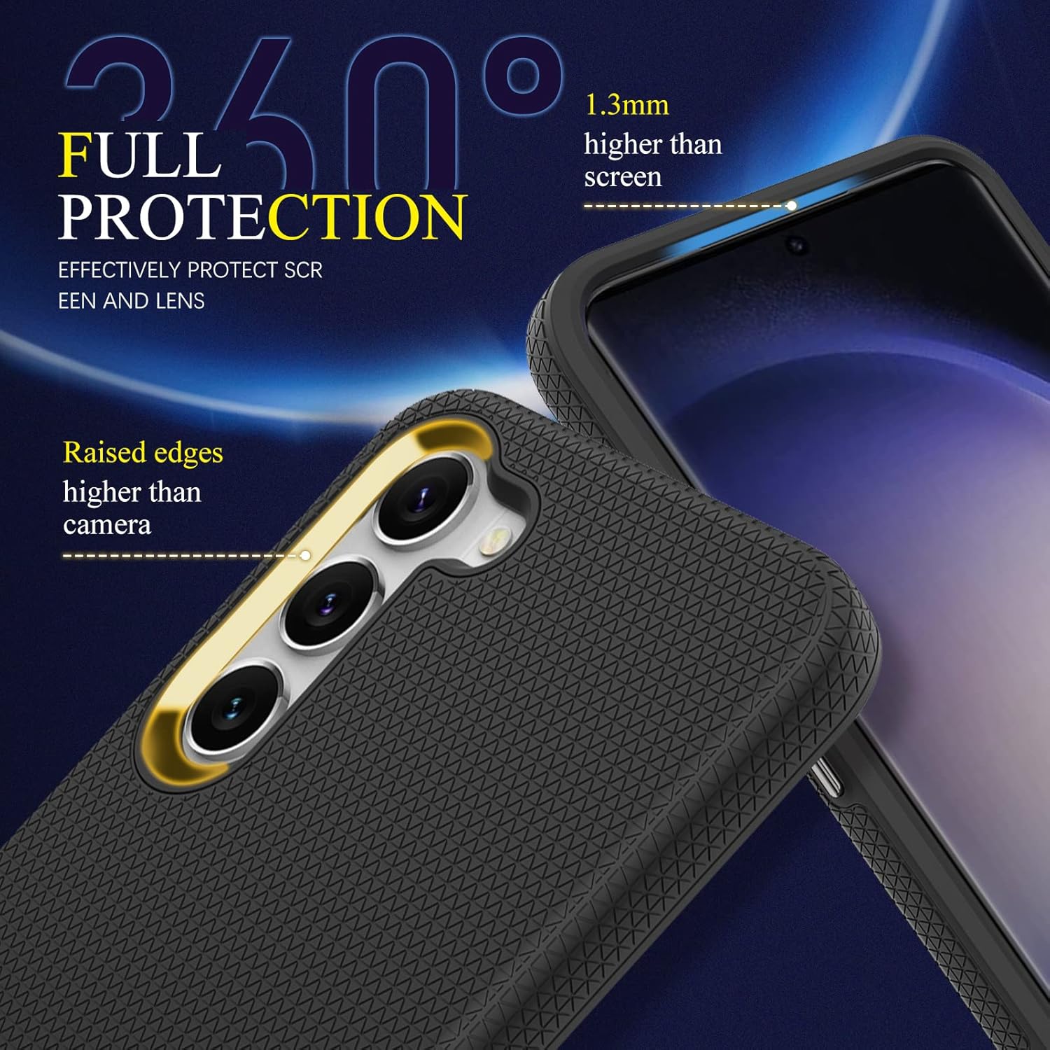 Fangroney Funda para Samsung Galaxy S23 5G protección contra caídas de grado militar para Galaxy S23 1Pack protector de pantalla de vidrio templado