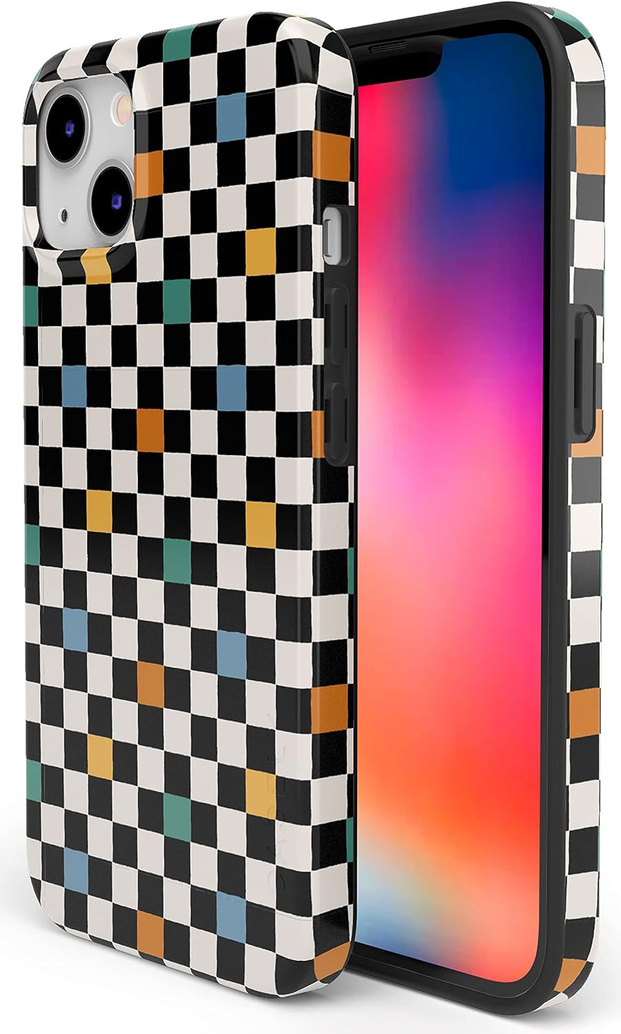 Casely Funda para iPhone 13 Mini  Old Skool  Funda retro de tablero de ajedrez