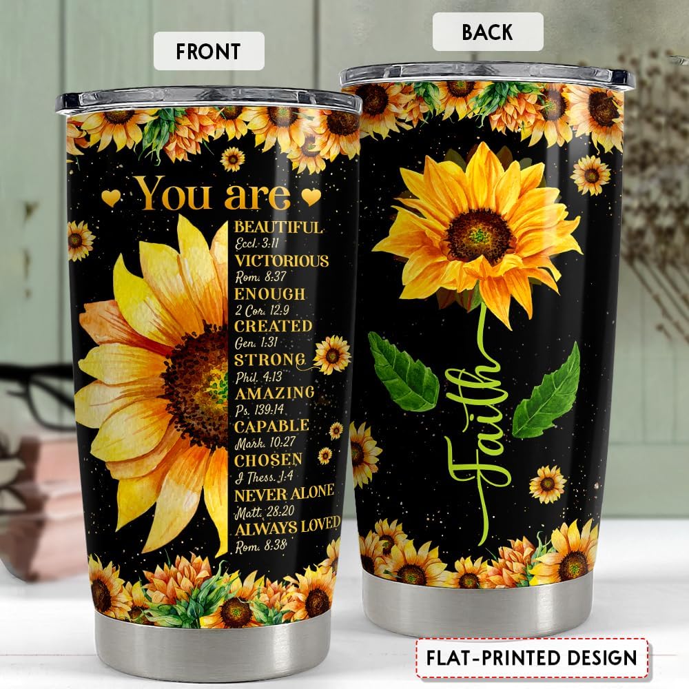 SANDJEST Vaso inspirador de 20 onzas, regalo cristiano, regalos inspiradores para mujeres, vasos con aislamiento de acero inoxidable motivacional,