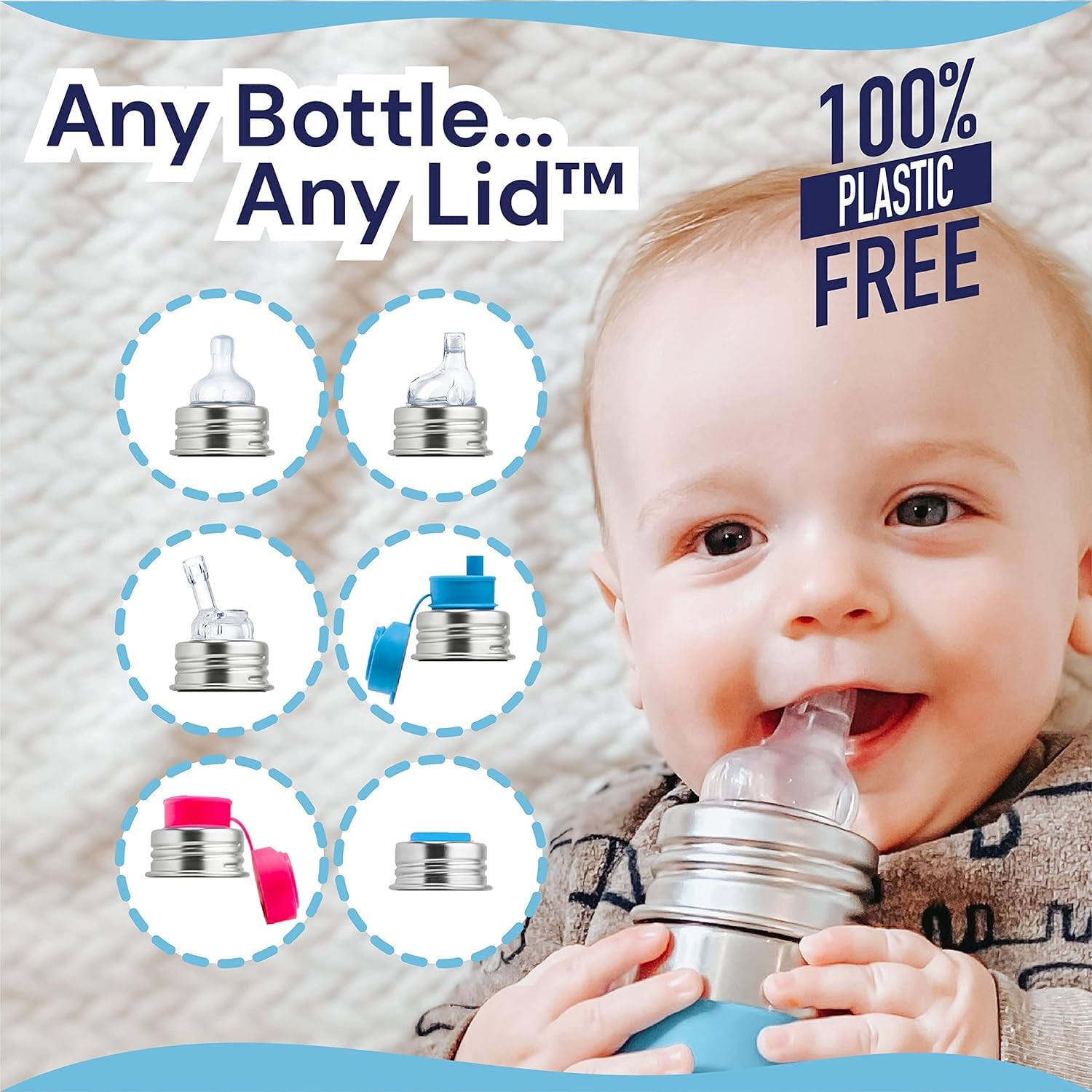 Pura Kiki – Botella de acero inoxidable de 11 onzas  11.0 fl oz con manga, sin plástico, certificado MadeSafe, boquilla de silicona de grado médico