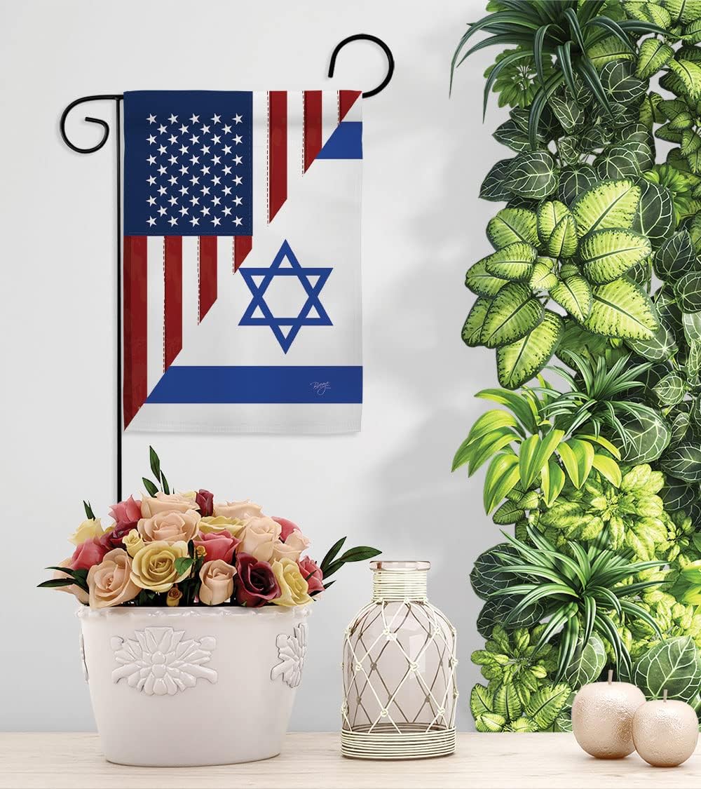 Bandera estadounidense Israelí Bandera de Israel, 2 piezas de pancartas de pared para habitación, patio, césped, jardín, tapiz interior al aire