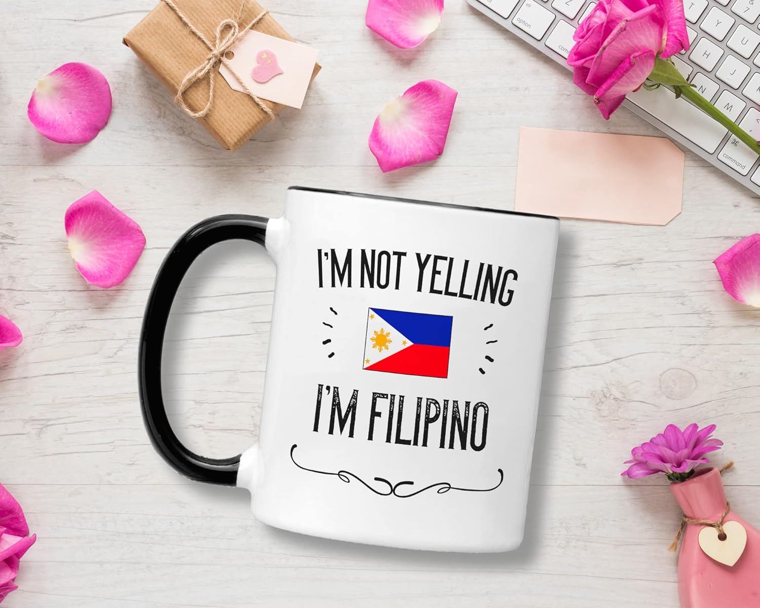 Philippines Pride Souvenir and Gifts. I’m Not Yelling I’m Filipino 11 Ounce Coffee Mug. Gift Idea for Proud Wife, Husband, Friend or Coworker