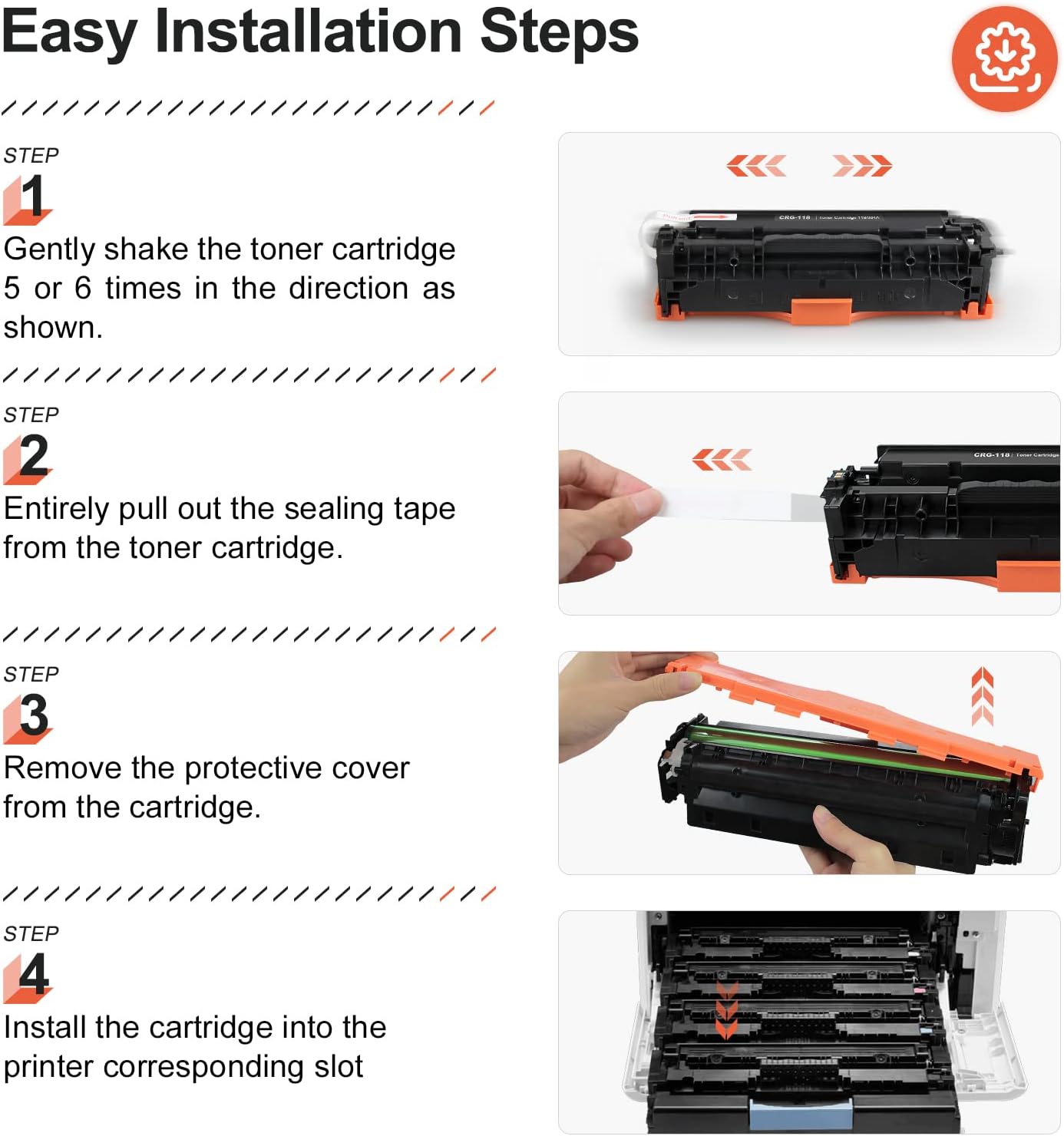 v4ink Cartuchos de tóner remanufacturados de repuesto para Canon 118 crg-118 CRG118 HP 304A Toner para Canon ImageClass MF726Cdw MF8350CDN MF8580Cdw