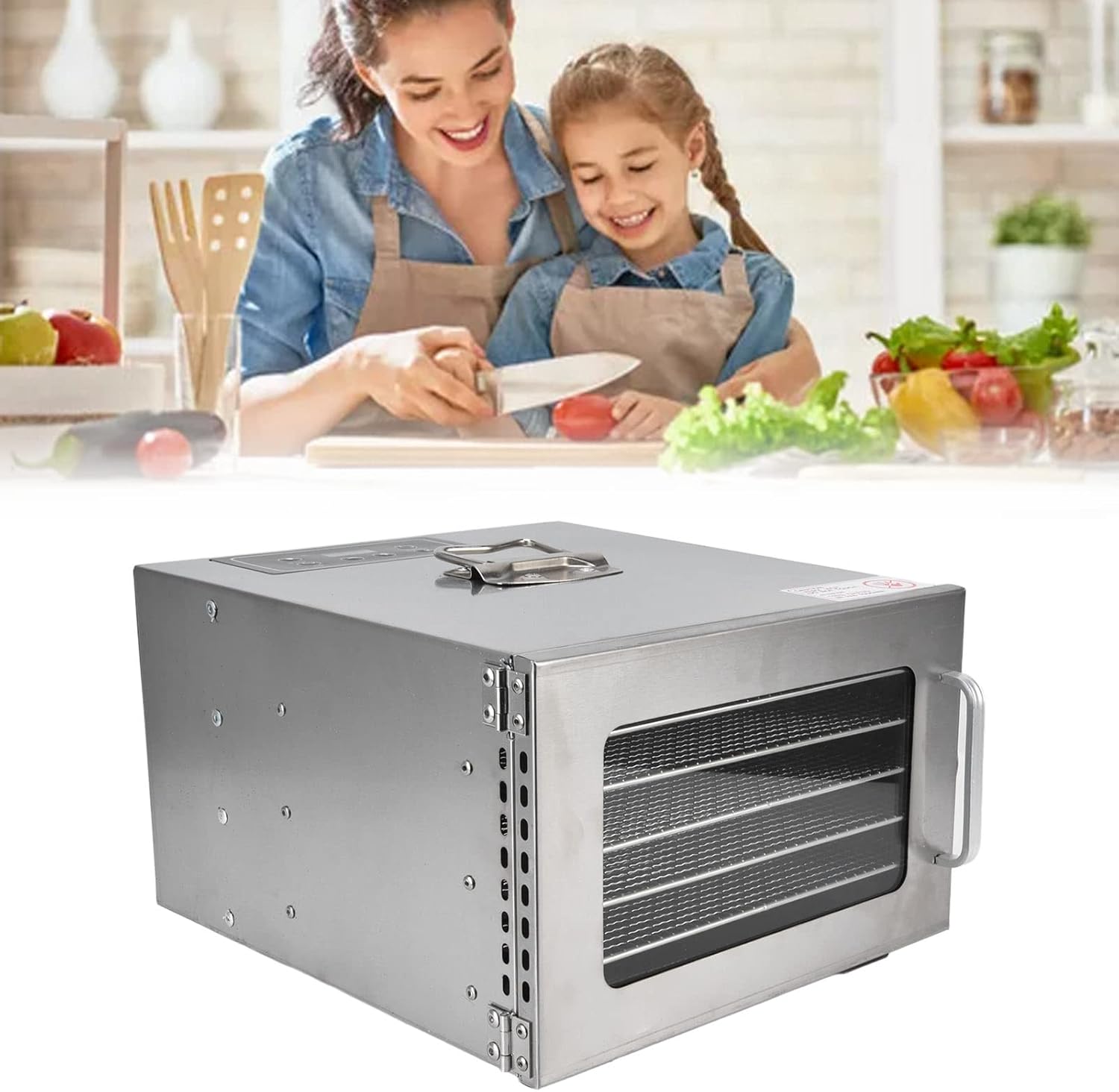 Máquina secadora deshidratadora de alimentos, 6 capas de temperatura ajustable, secador de frutas de carne seca, para verduras, cecina, especias,