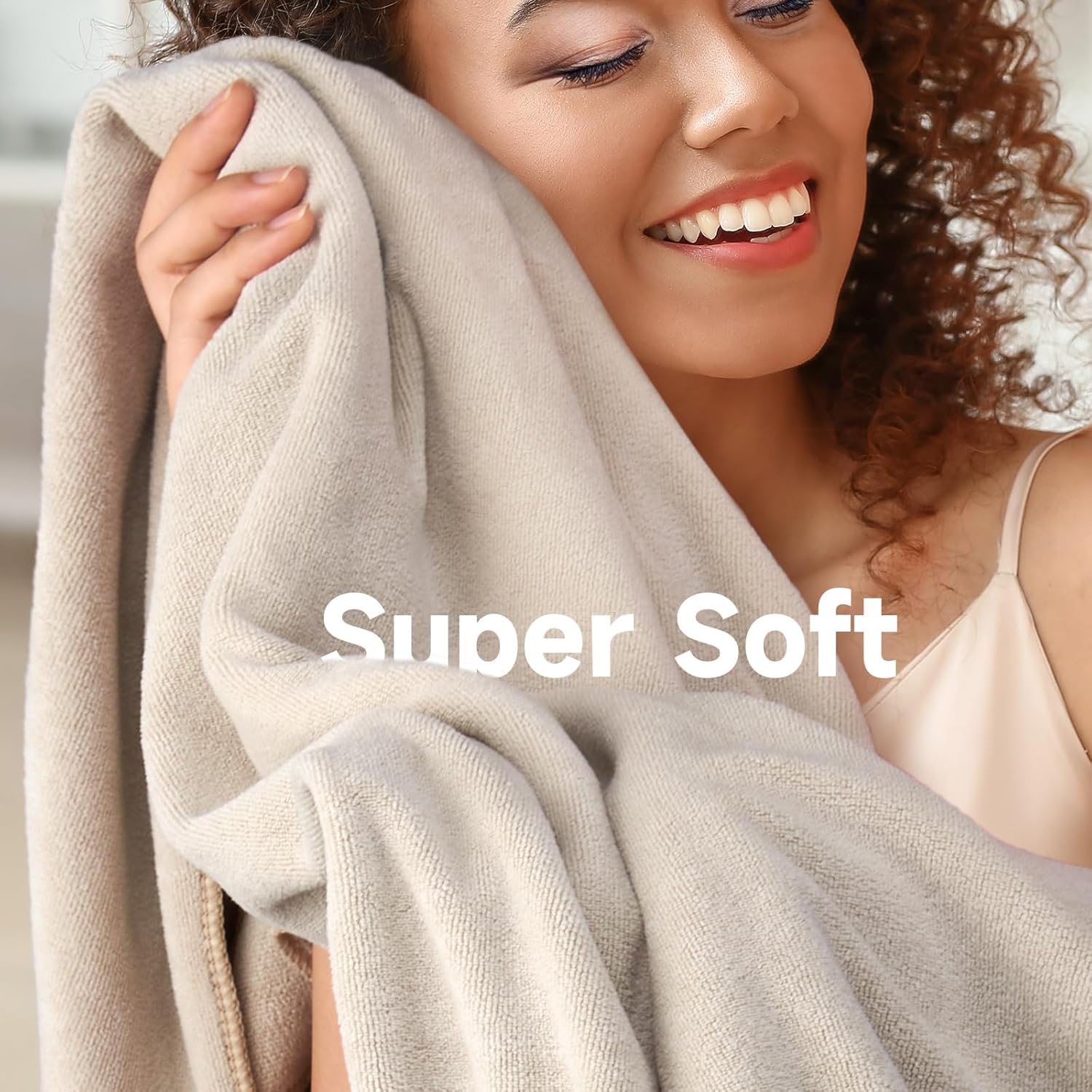 Toalla de pelo 100% microfibra, toalla de cuidado del cabello súper absorbente de 41 x 22 pulgadas, toalla de pelo ultra suave con lazo elástico,
