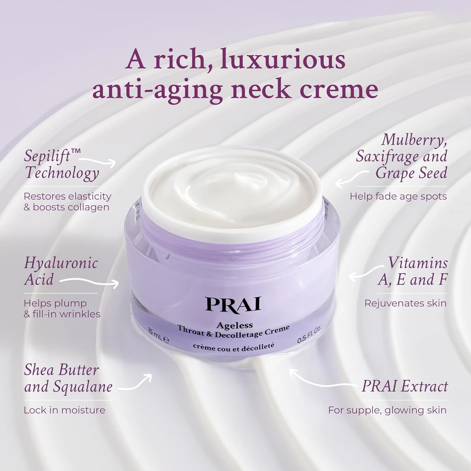 PRAI Crema para el cuello para tensar y reafirmar la belleza  Crema reafirmante para el cuello que aumenta la elasticidad  Crema para tensar el