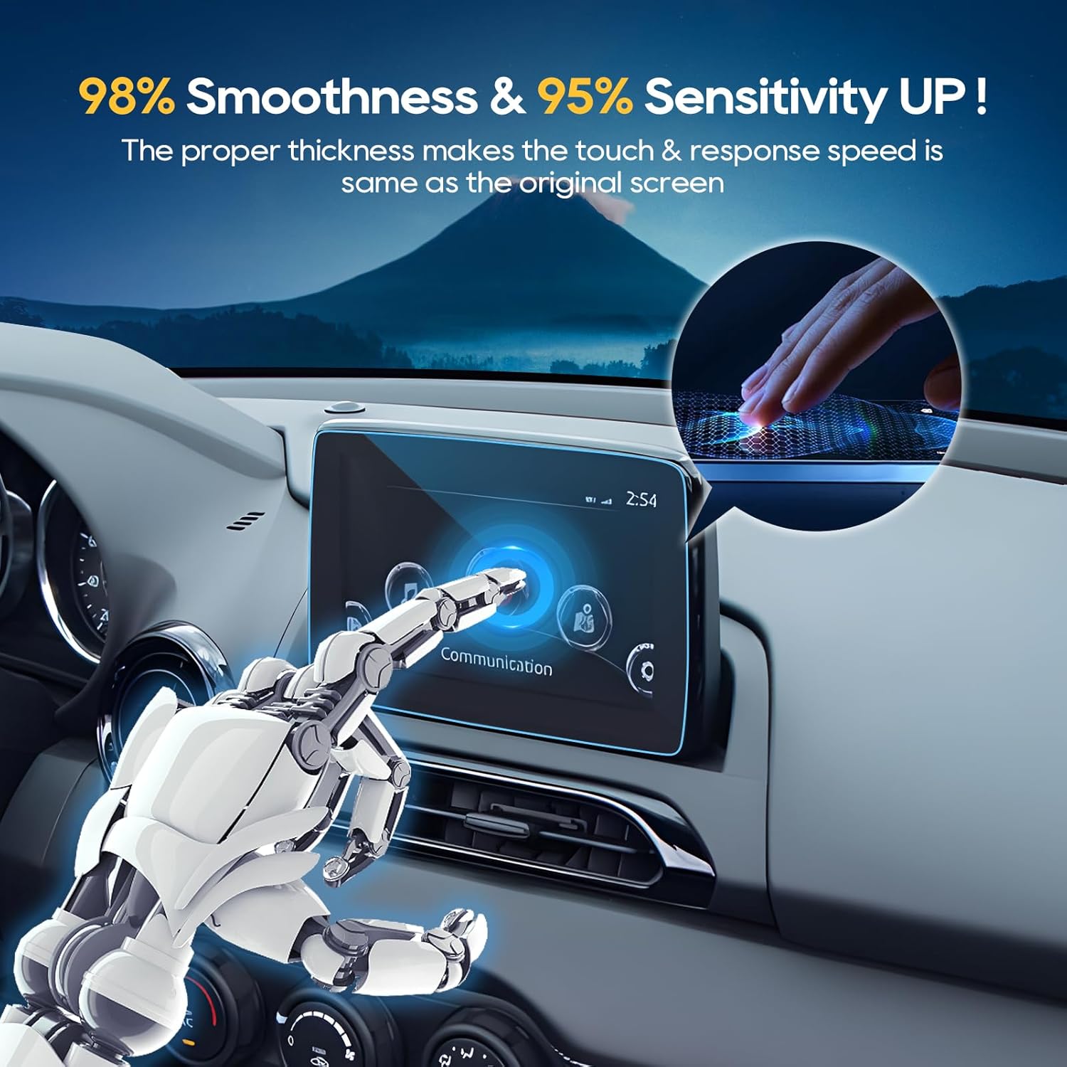 LFOTPP Protector de pantalla de navegación de 7 pulgadas para F i a t 124 Spider(2017-2020), Mazda MX-5 Miata (2016-2023), Mazda CX-3 (2016-2021),