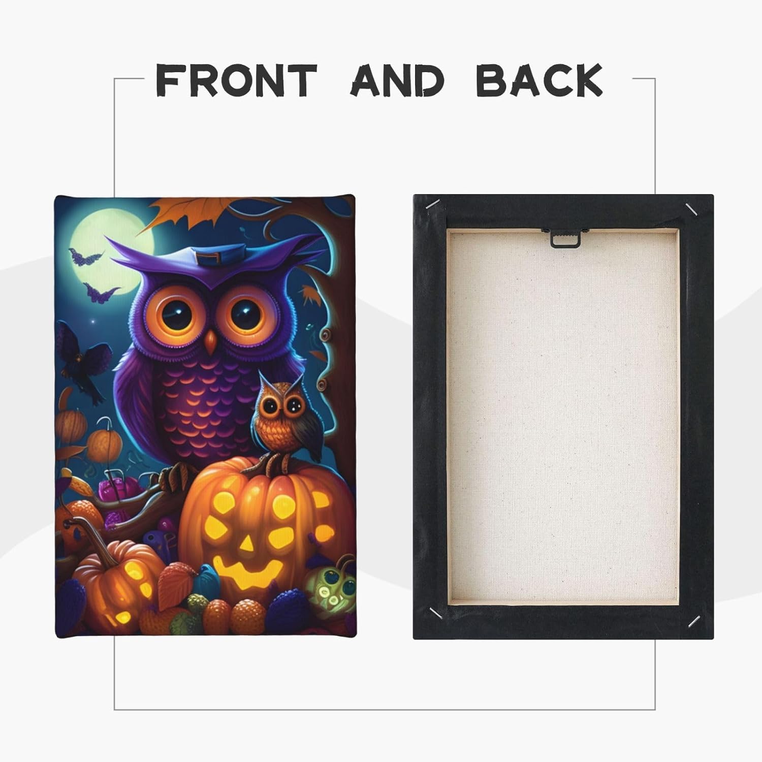 zuanart Lienzo de Halloween para pared, pintura de pared para sala de estar, dormitorio, decoración del hogar, fiesta de Halloween, búho,