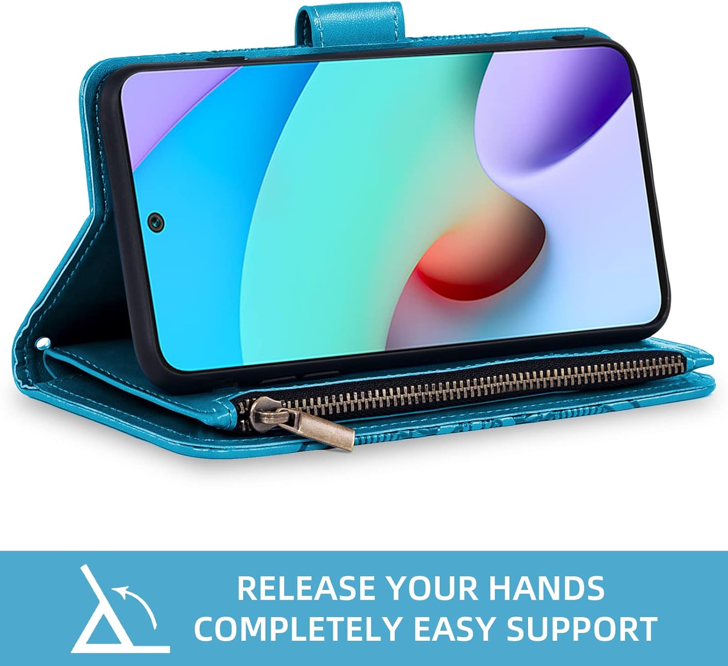Asuwish Funda de teléfono para Xiaomi Redmi Note 11S11 4G Funda tipo cartera con protector de pantalla de vidrio templado y soporte de tarjeta de