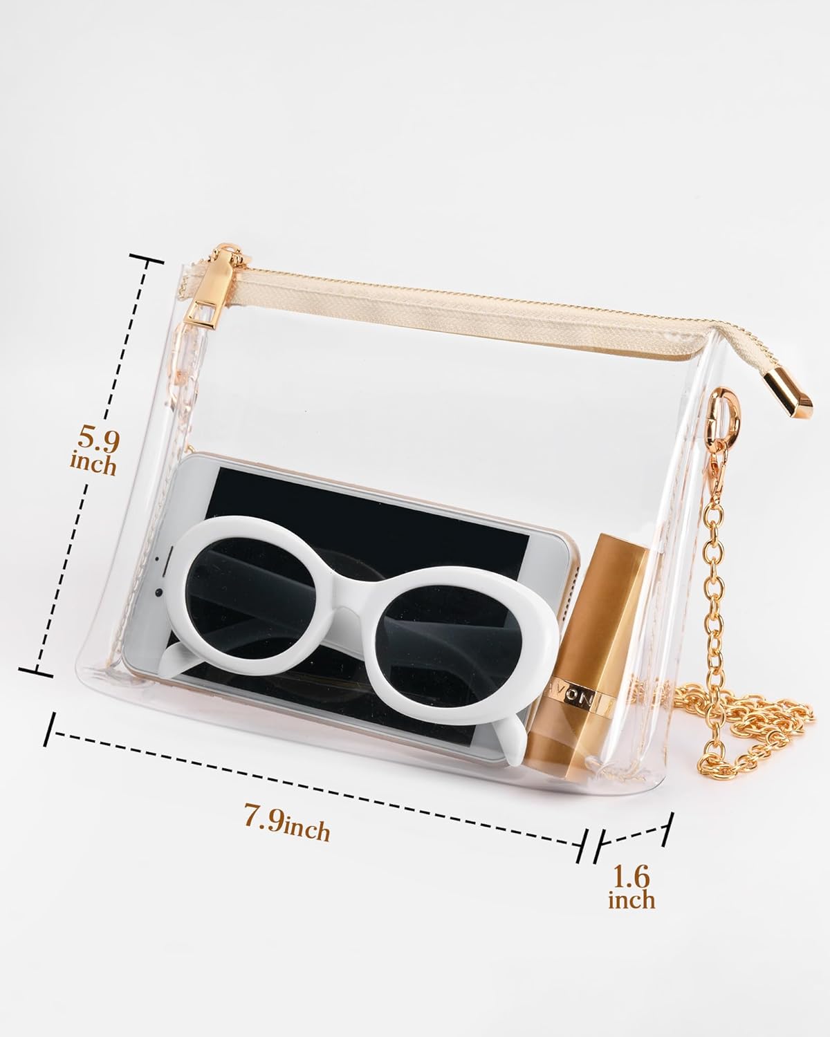 HULISEN Monederos transparentes para mujer, bolso cruzado transparente aprobado para estadios, pequeño bolso transparente para traje de concierto