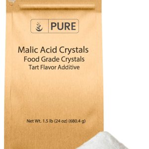 PURE ORIGINAL INGREDIENTS Cristales de grado alimenticio de ácido málico (1.5 libras), sabor agrio PURE ORIGINAL INGREDIENTS Cristales de grado alimenticio de ácido málico (1.5 libras), sabor agrio