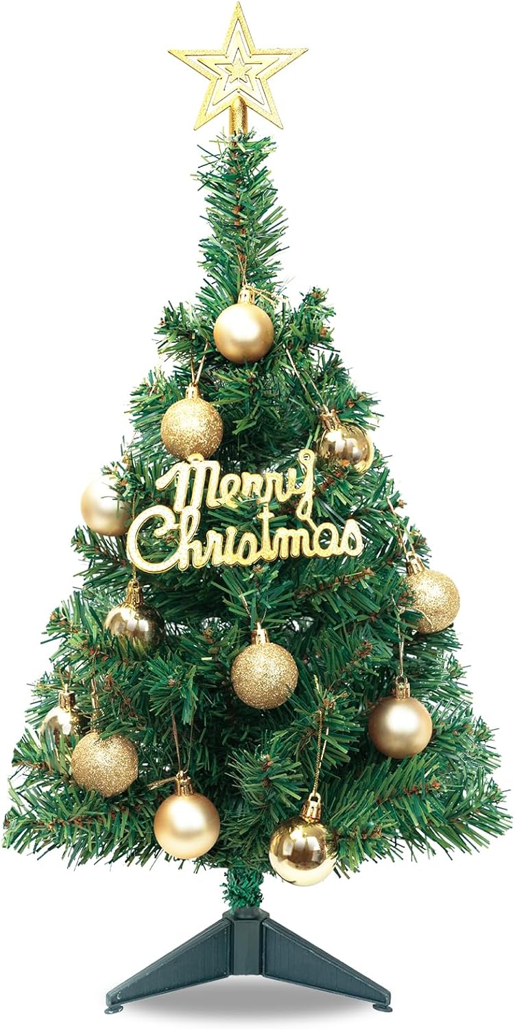 DUUDO Mini árbol de Navidad, pequeño árbol de Navidad con adornos colgantes de estrellas, árbol de Navidad artificial para el hogar, oficina, mesa,